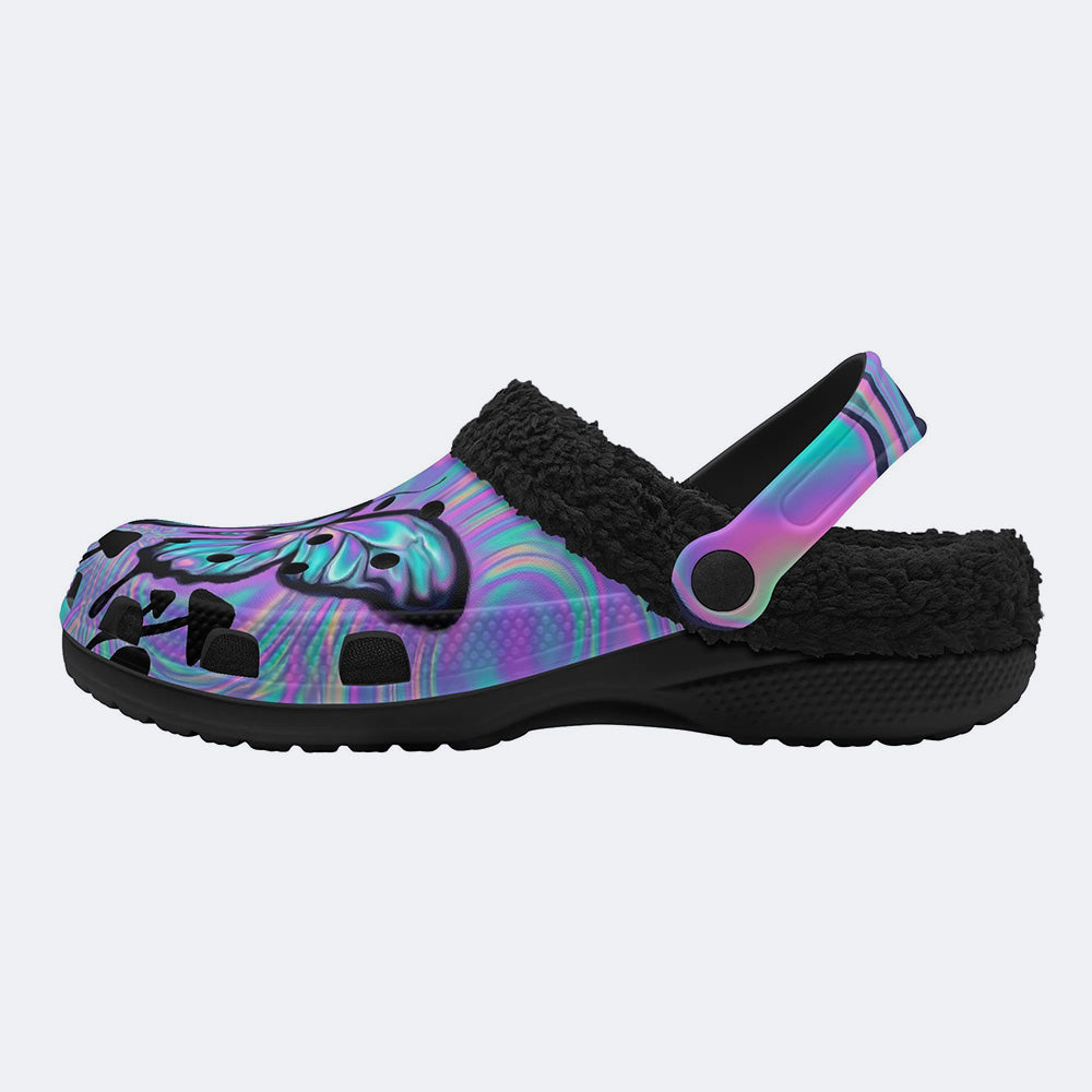 Liquid Ink Moth Fleece-Lined Clogs