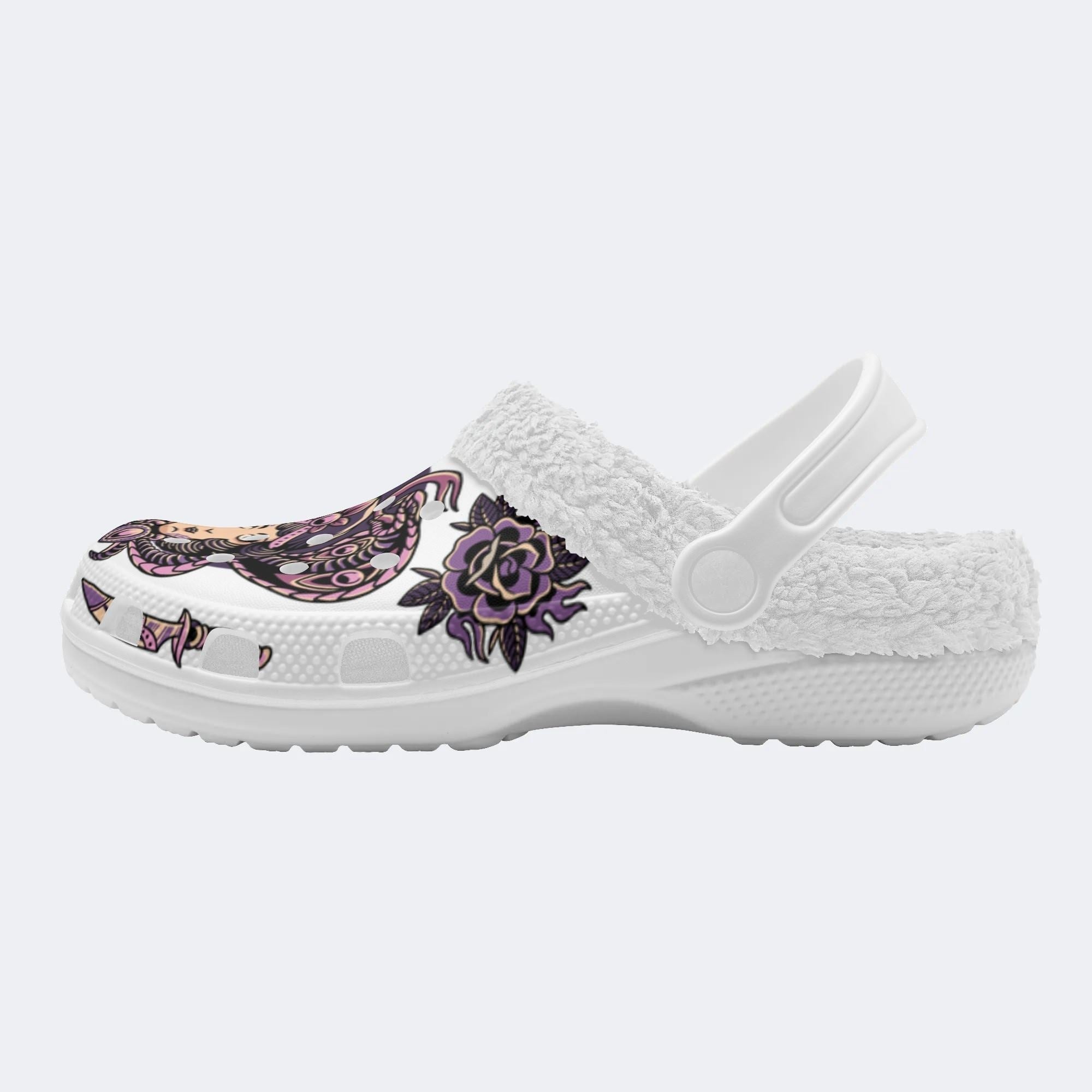 Cobra Girl Print - Fur Lined Slippers/Sandals
