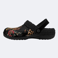 Old School Tiger & Snake Print Fleece-Lined Clogs