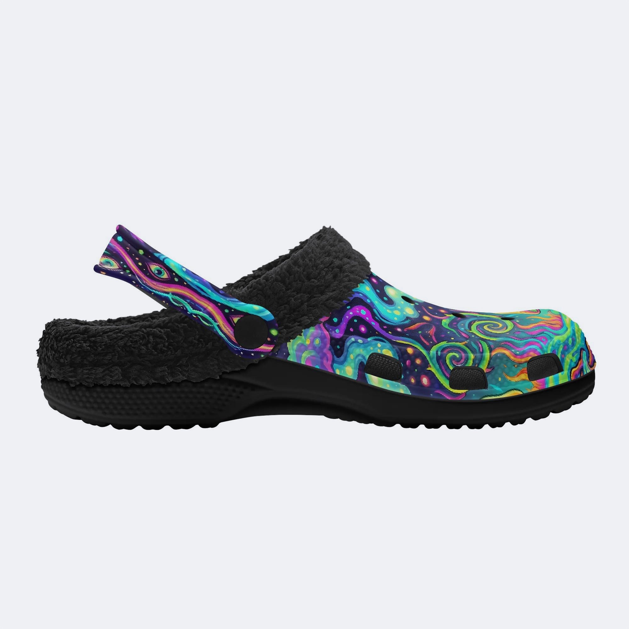 Psychedelic Forest Glowing Mushroom Print Clogs