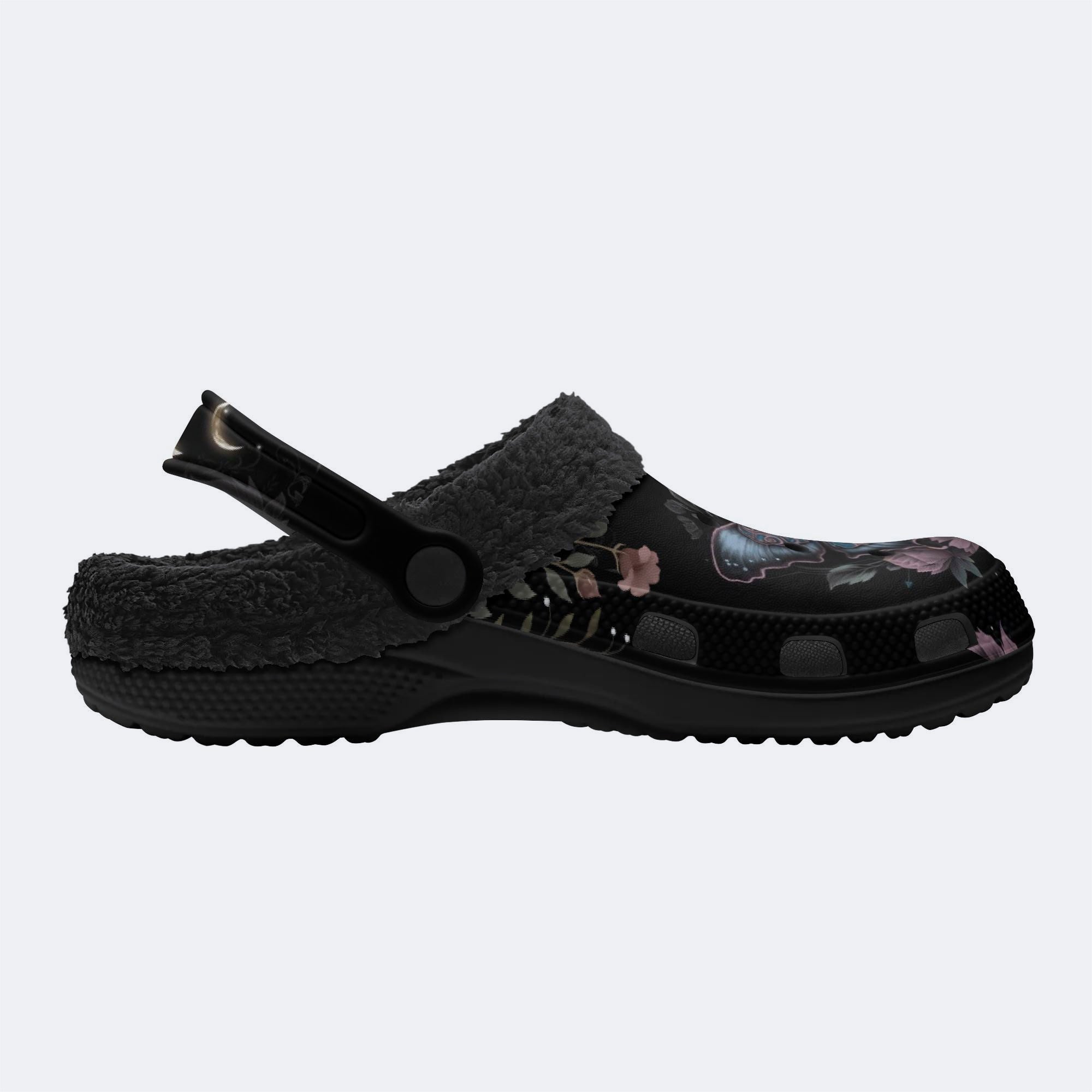 Floral Moth Print Clogs