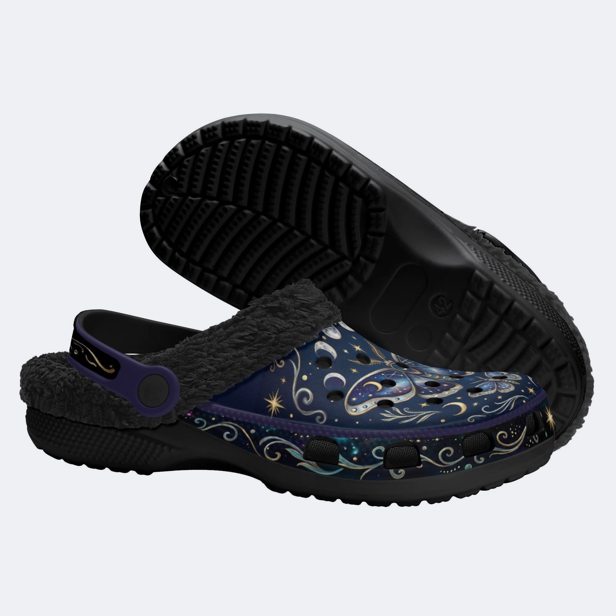 Starry Jewel Moth Print Clogs