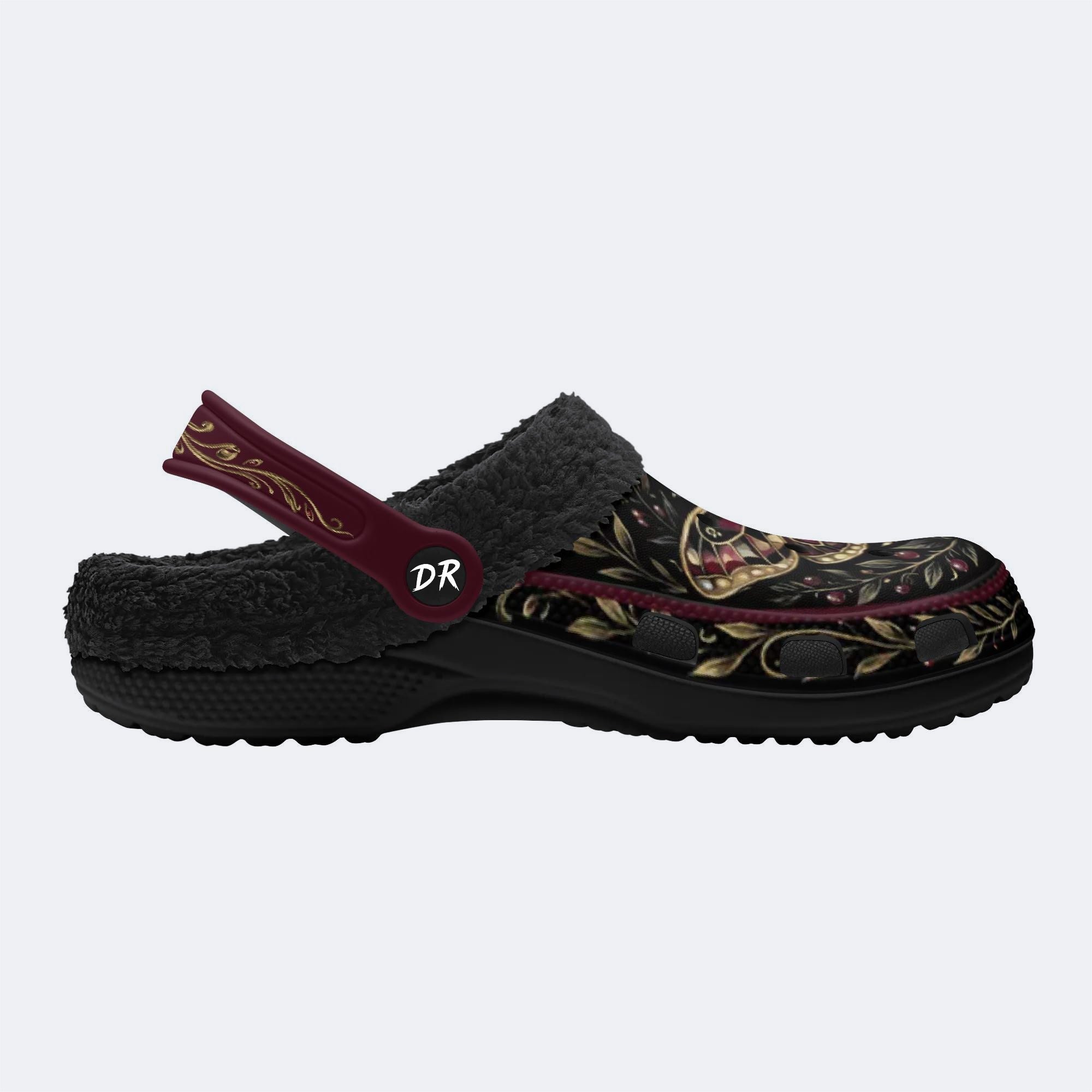 Jewel Moth Vintage Wreath Print Clogs