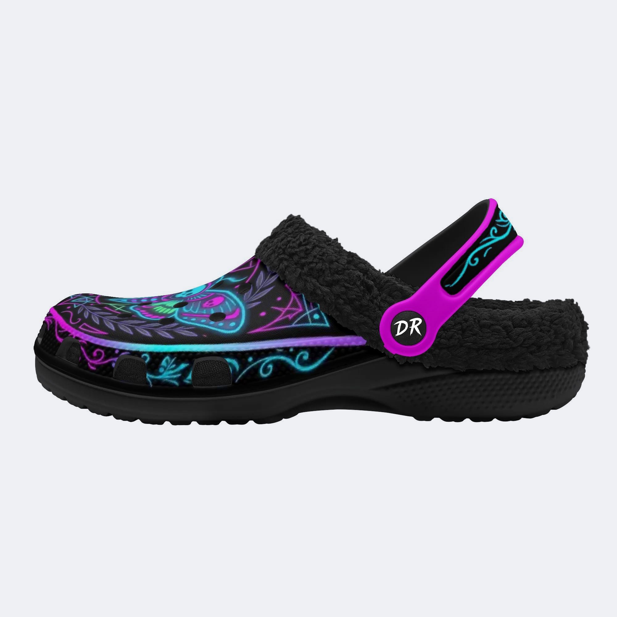 Psychedelic Death Moth Print Clogs