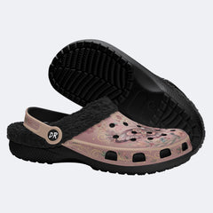 Dreamy Psychedelic Moth Print Fleece-Lined Clogs