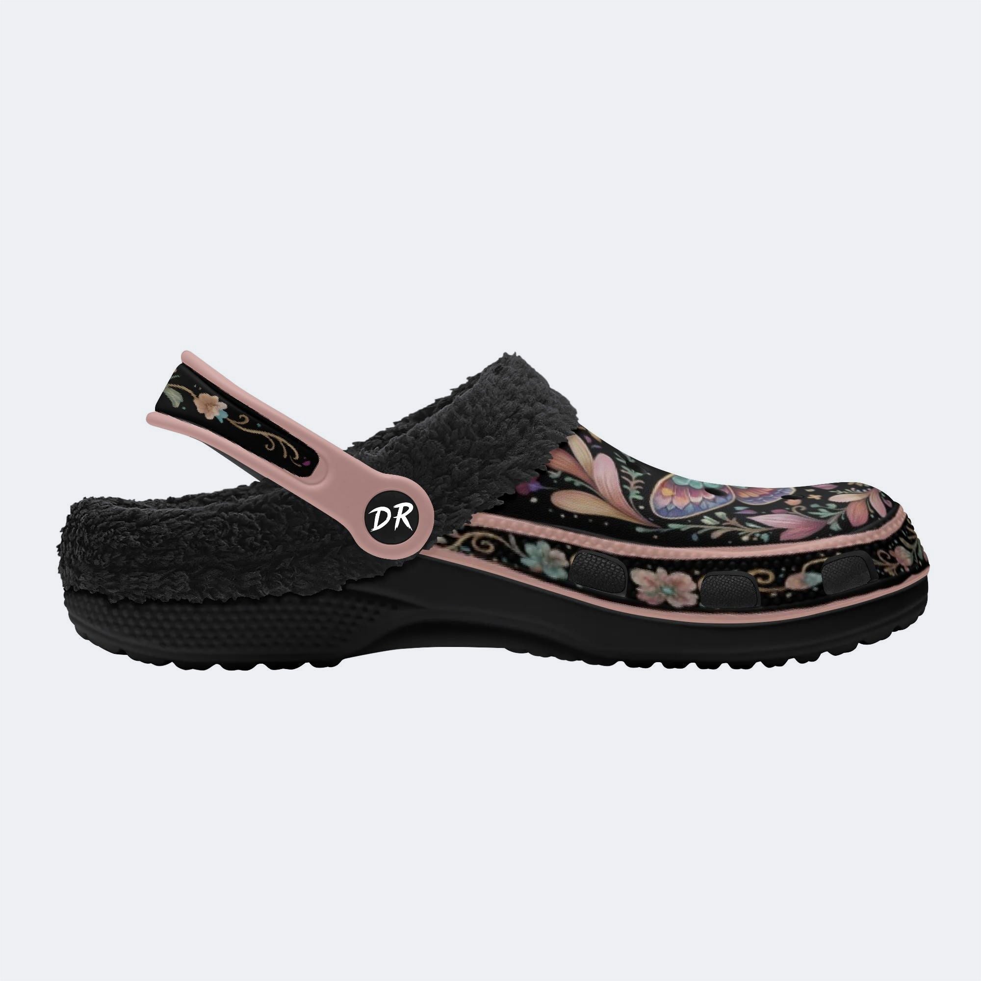 Dreamy Psychedelic Romantic Moth Print Clogs