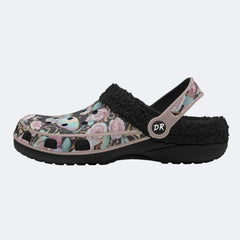Iridescent Romantic Moth Print Clogs