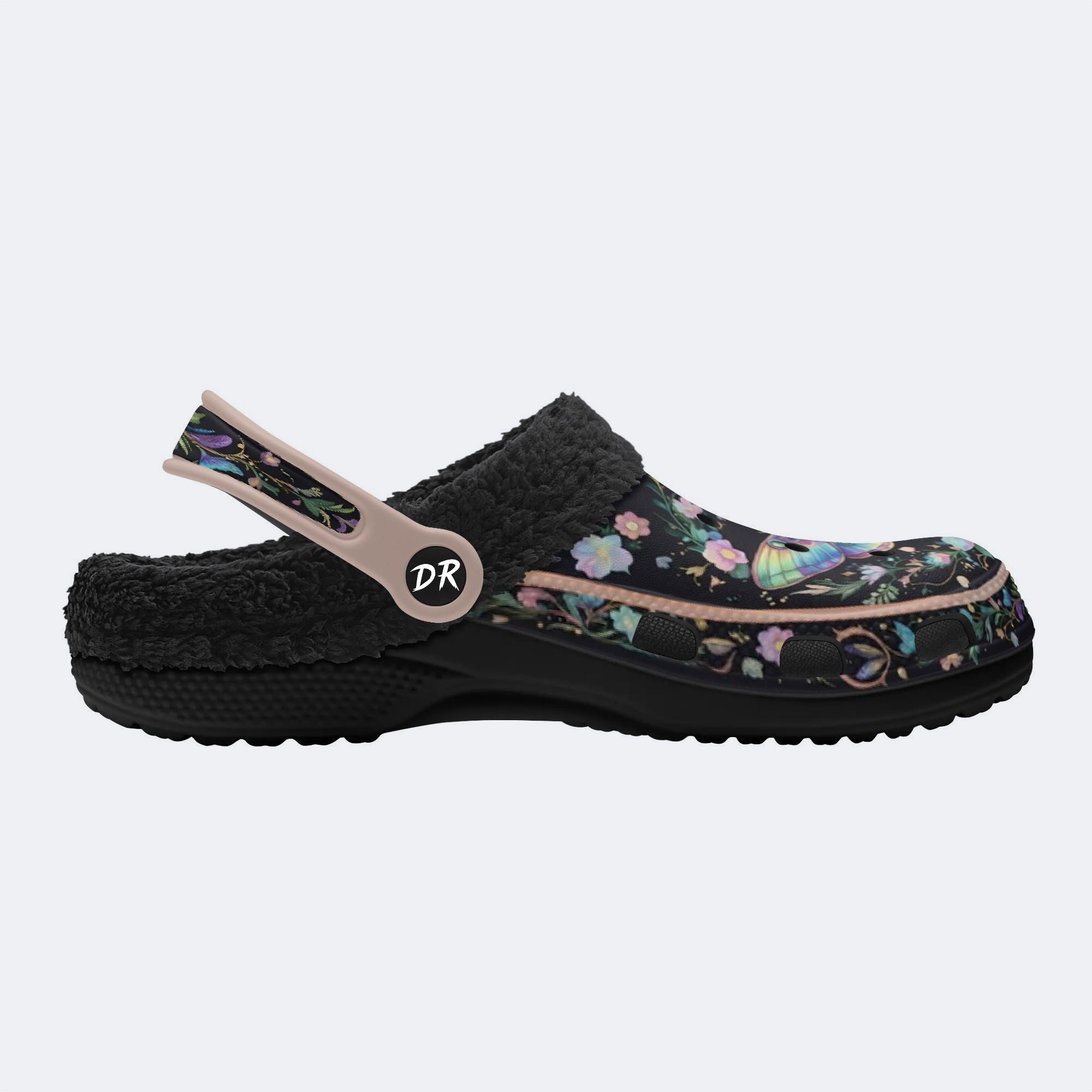 Jewel Moth Wreath Print Clogs