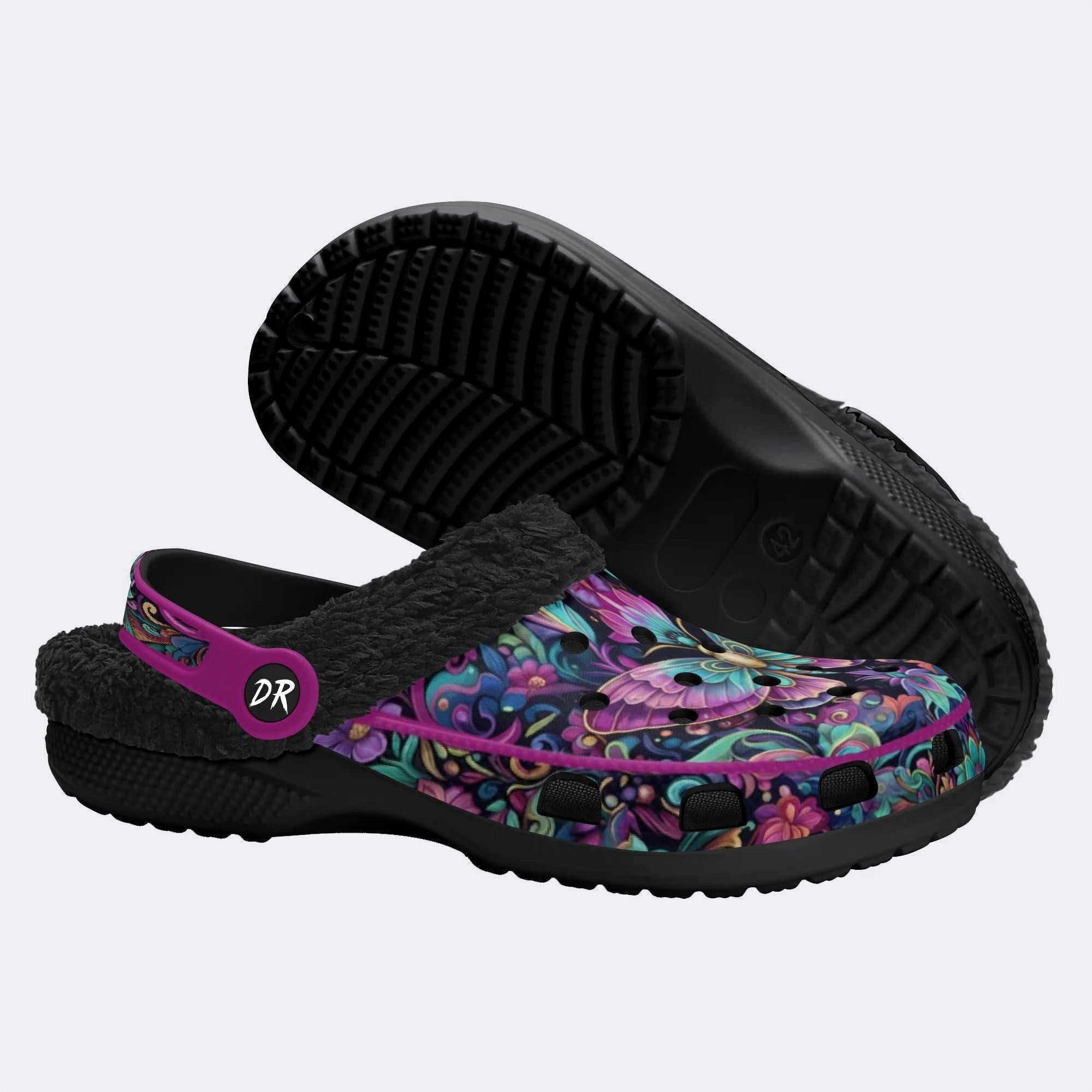 Aurora Romantic Moth Wreath Print Clogs