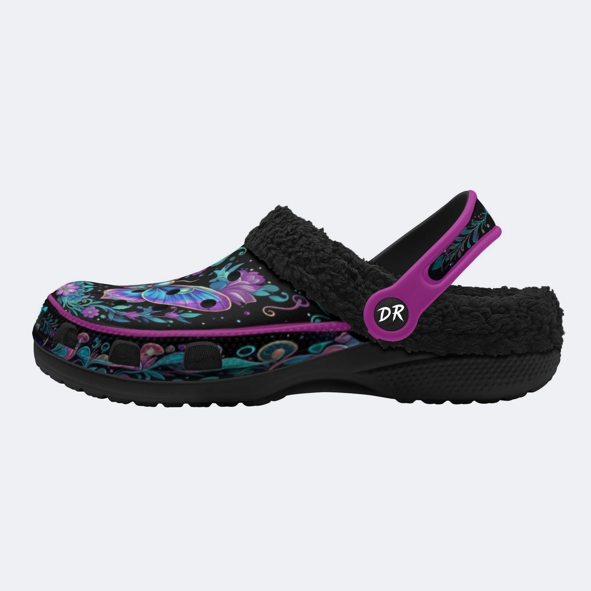 Psychedelic Moth Wreath Print Clogs