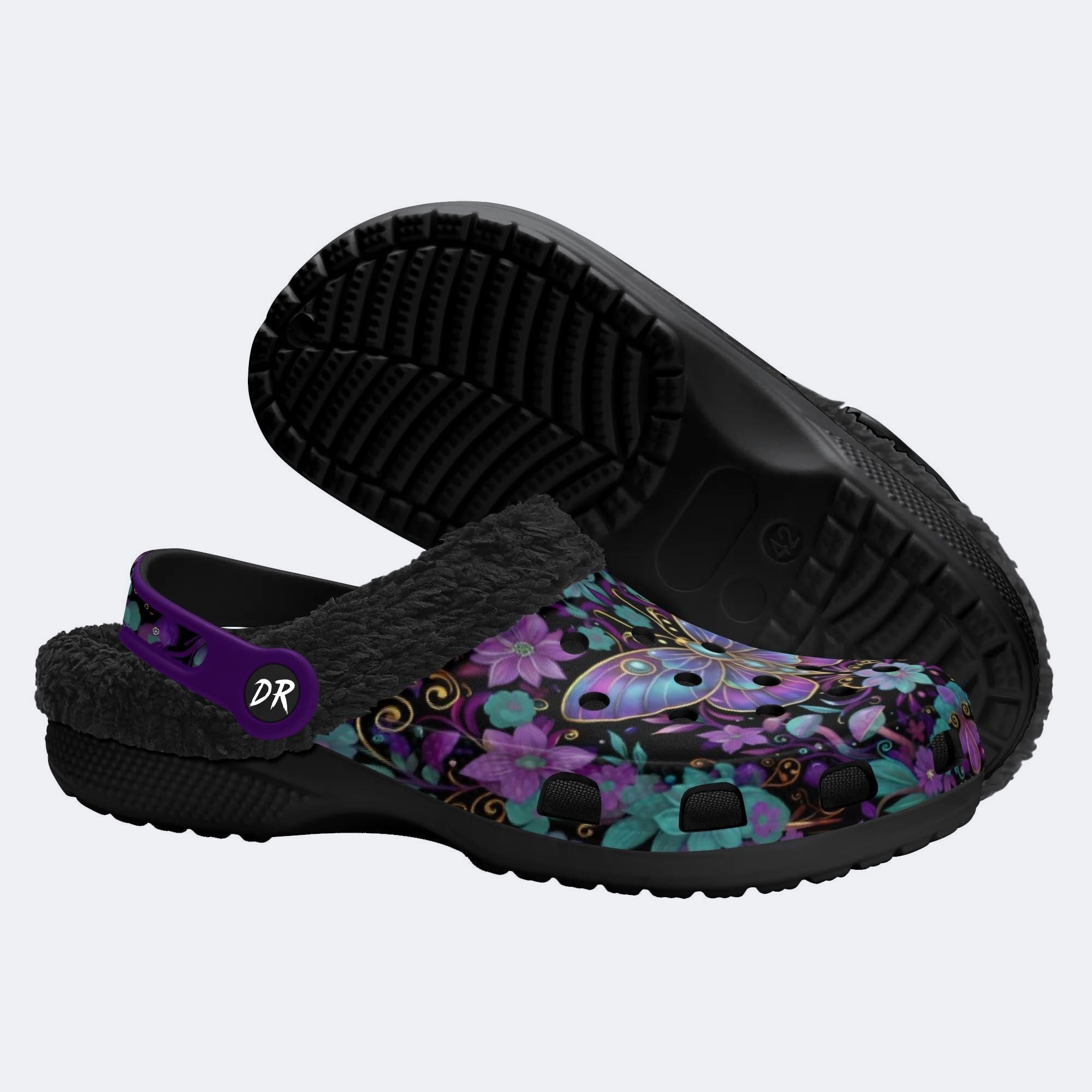 Celestial Iridescent Moth Wreath Print Clogs