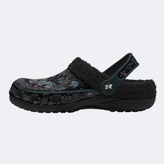 Dark Gothic Moth Wreath Print Clogs