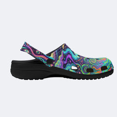 Psychedelic Forest Glowing Mushroom Print Clogs