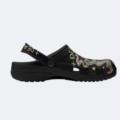 Frog Old-school Tattoo & Slogan Print Clogs