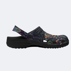 Mushroom Forest Death Moth Print Clogs