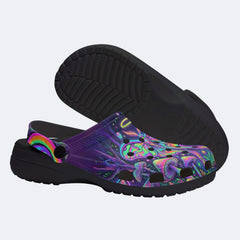 Flowing Color Psychedelic Moth Clogs