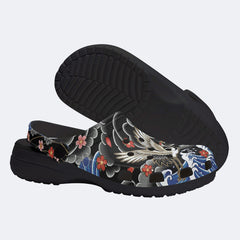 Irezumi Peonies and Cranes Print Clogs