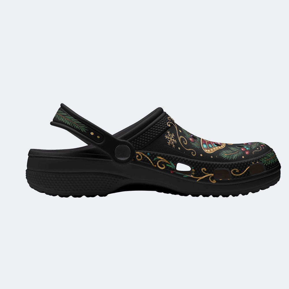 Jewel Moth Vintage Wreath Print Clogs