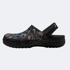 Floral Moth Print Clogs