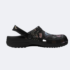 Floral Moth Print Clogs