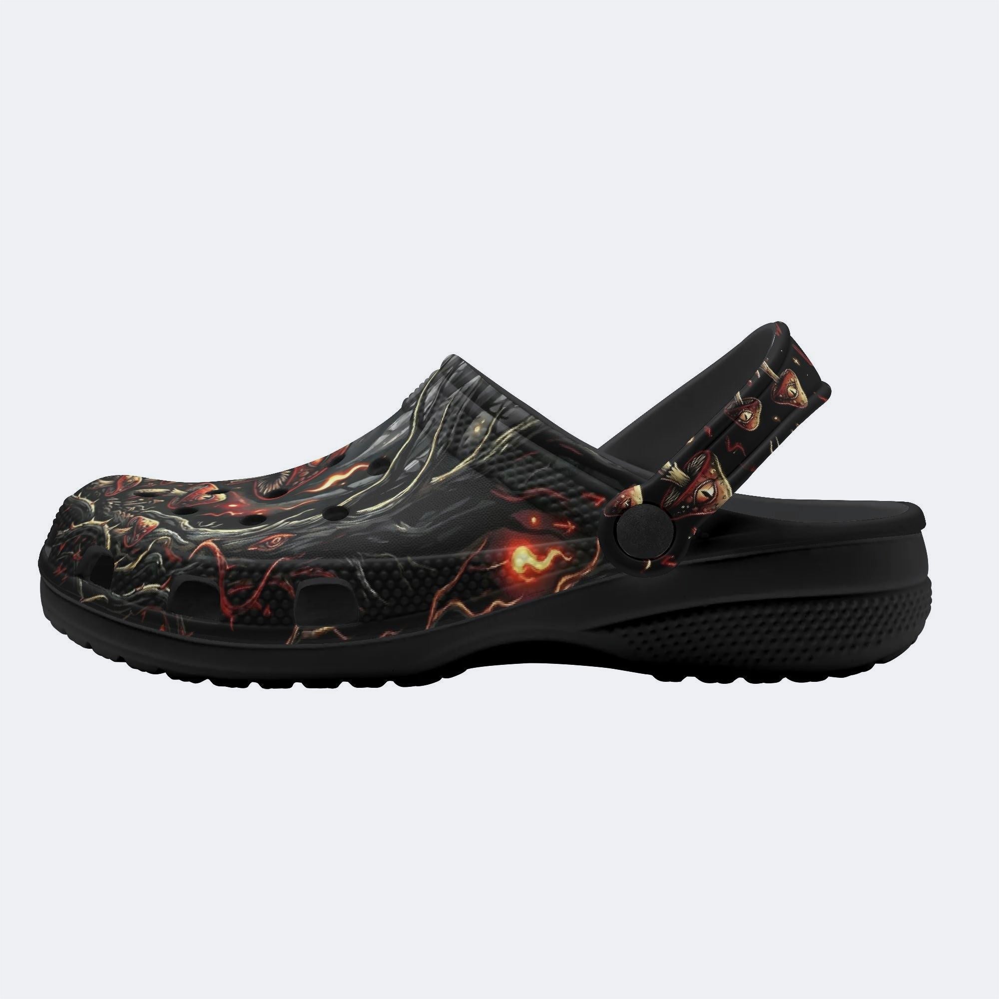 Psychedelic Mushroom Forest Print Fleece-Lined Clogs