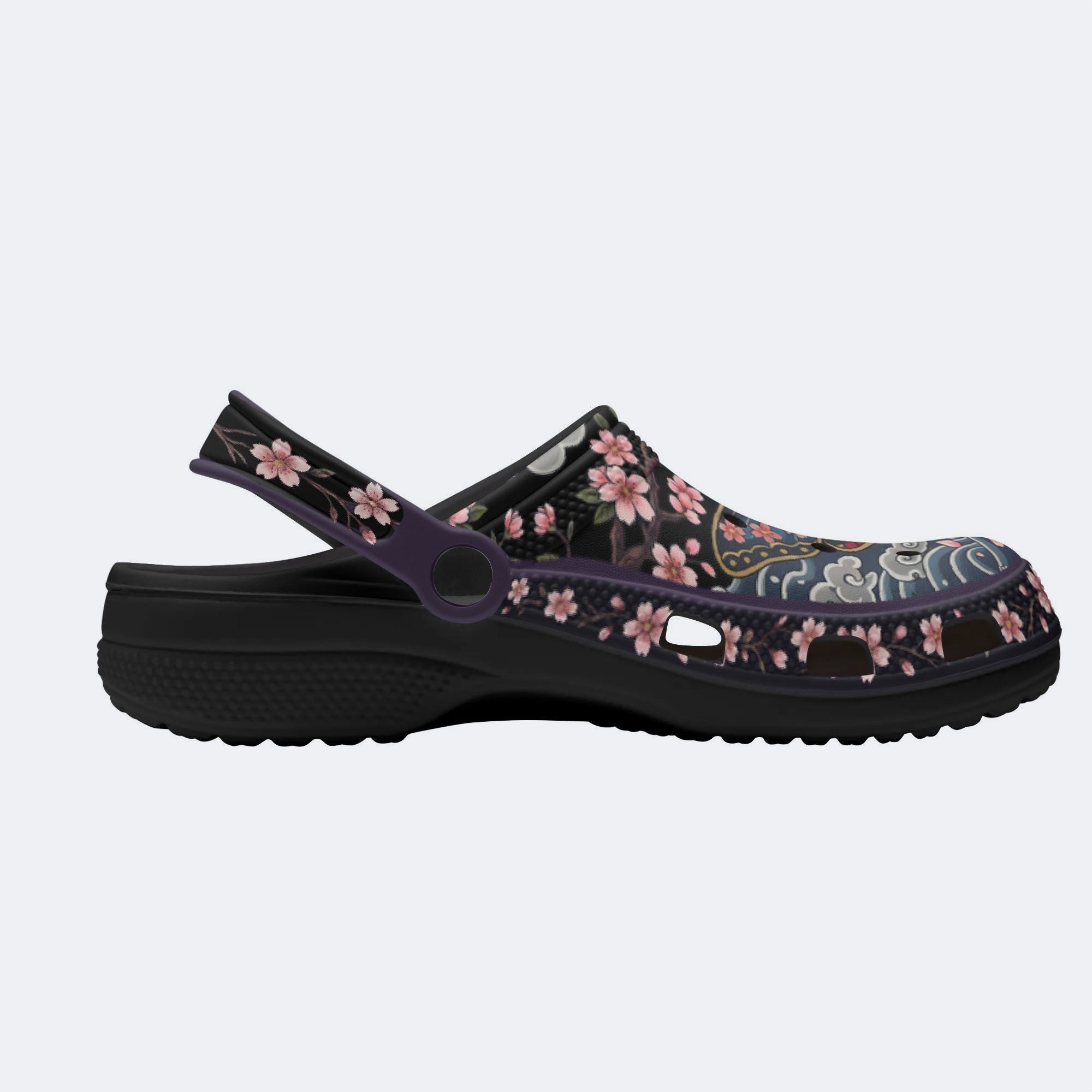 Cherry Blossom Moth Print Clogs