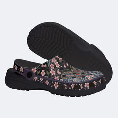 Cherry Blossom Moth Print Clogs