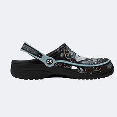 Ice Crystal Wreath Moth Print Clogs