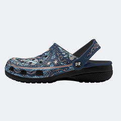 Ice Crystal Wreath Moth Print Fleece-Lined Clogs