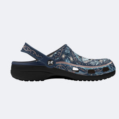 Ice Crystal Wreath Moth Print Clogs