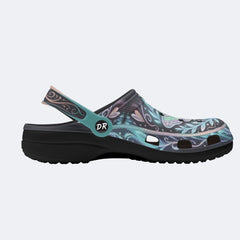 Aurora Moth Vintage Wreath Print Clogs