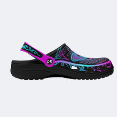Psychedelic Death Moth Print Clogs