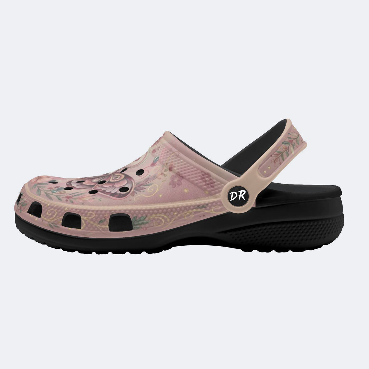 Dreamy Psychedelic Moth Print Clogs