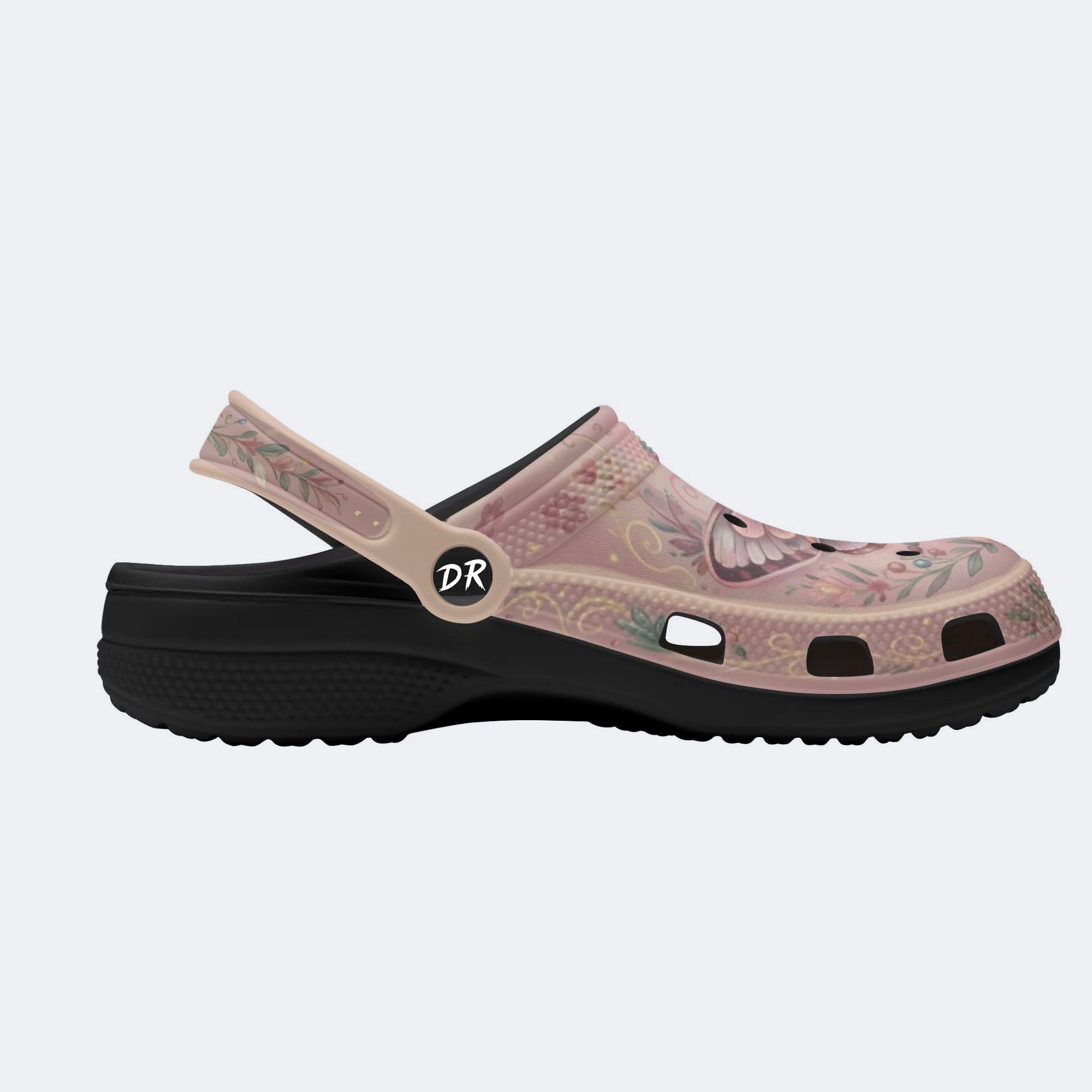 Dreamy Psychedelic Moth Print Clogs