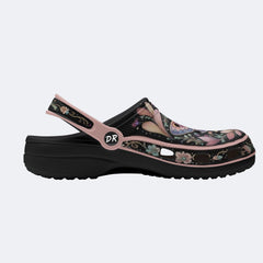 Dreamy Psychedelic Romantic Moth Print Clogs