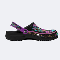 Iridescent Jewel Moth Print Clogs