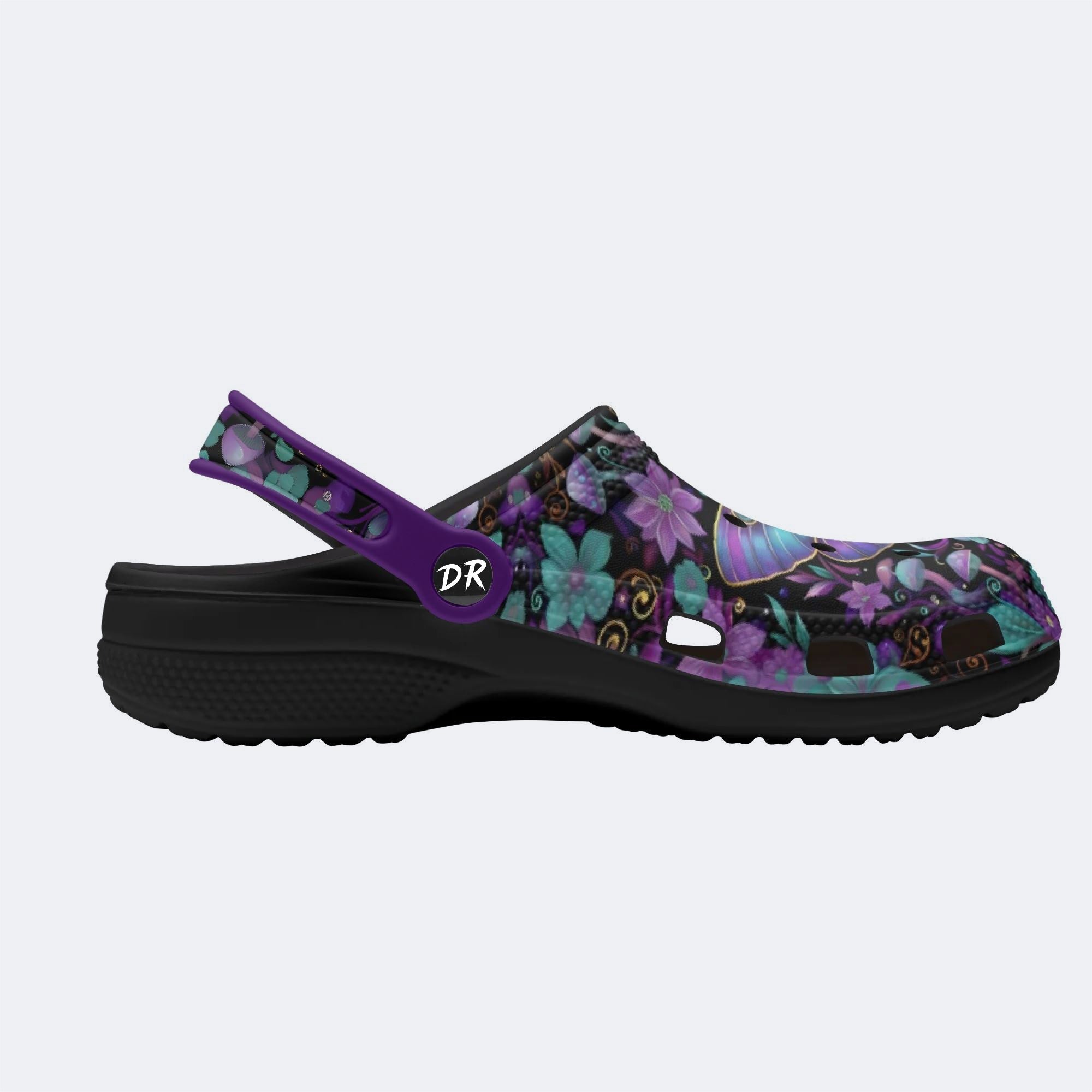 Celestial Iridescent Moth Wreath Print Clogs