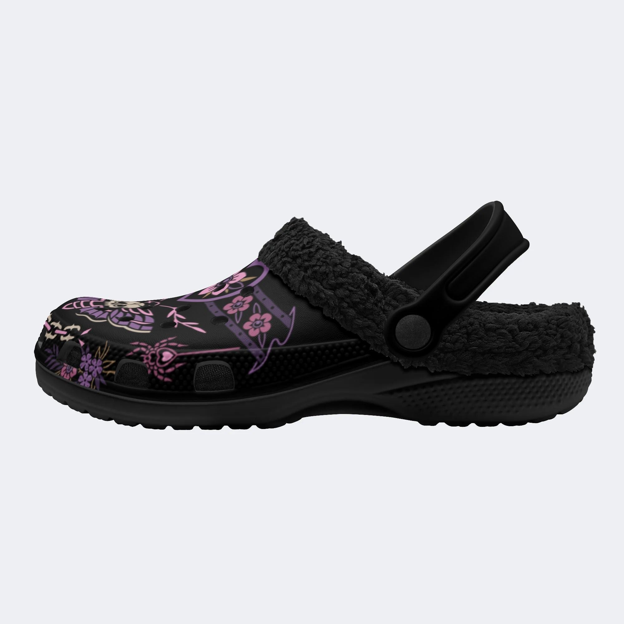 Personalized Name Death Moth Art Print - Fur Lined Slippers/Sandals