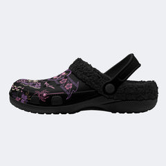 Personalized Name Death Moth Art Print - Fur Lined Slippers/Sandals
