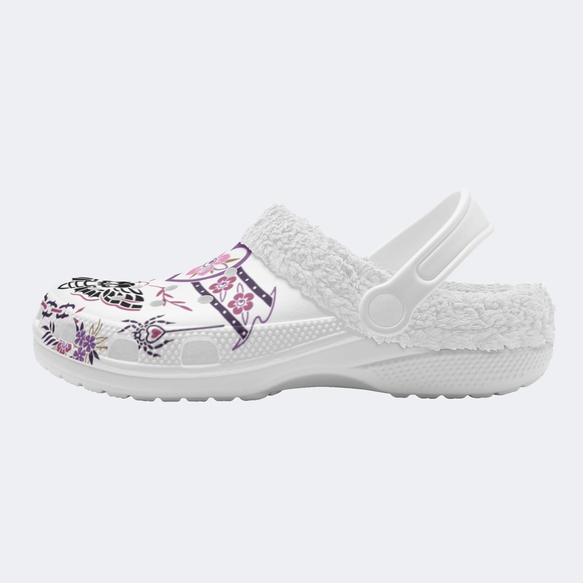 Personalized Name Death Moth Art Print - Fur Lined Slippers/Sandals