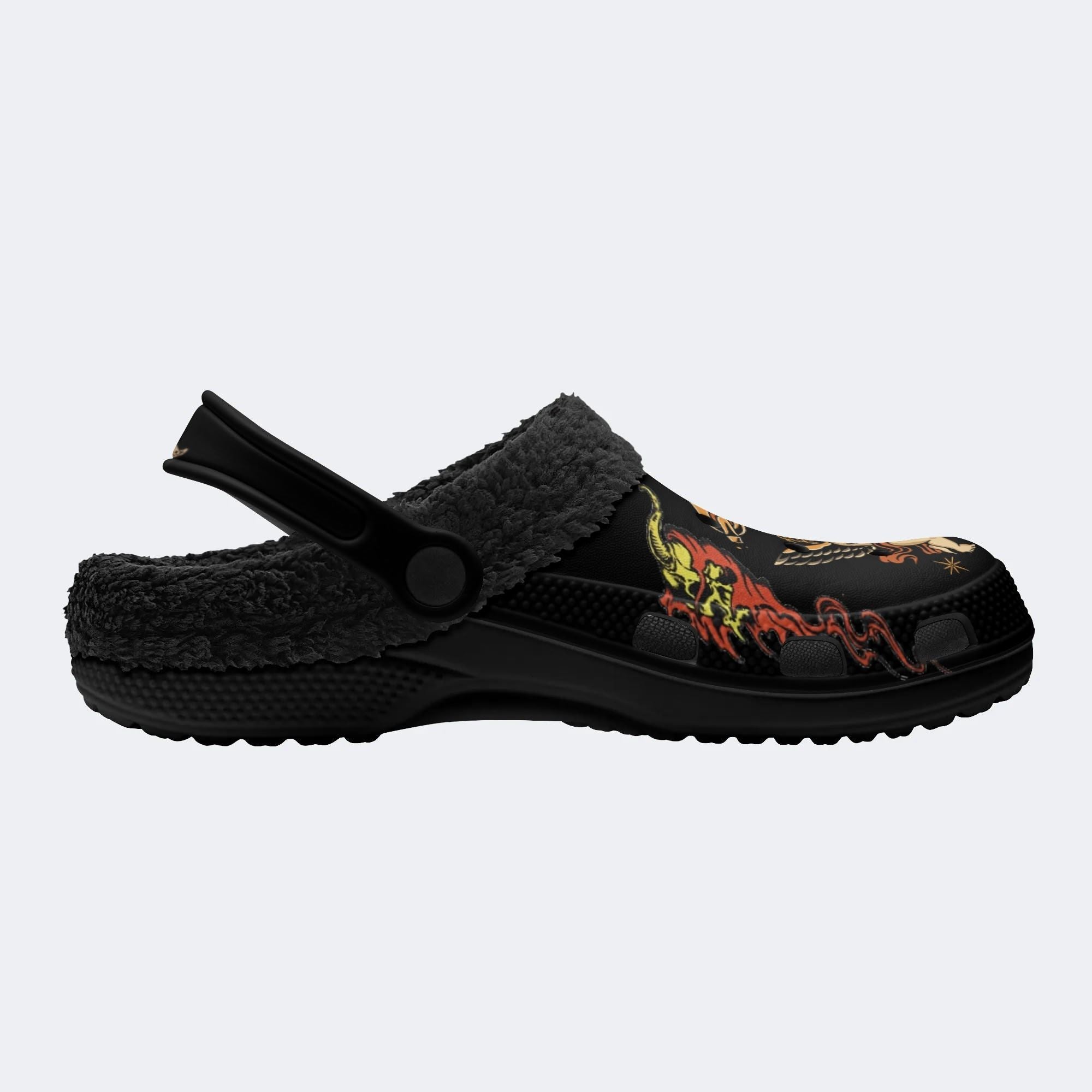 Vintage Angel Print - Fur Lined Slippers/Sandals